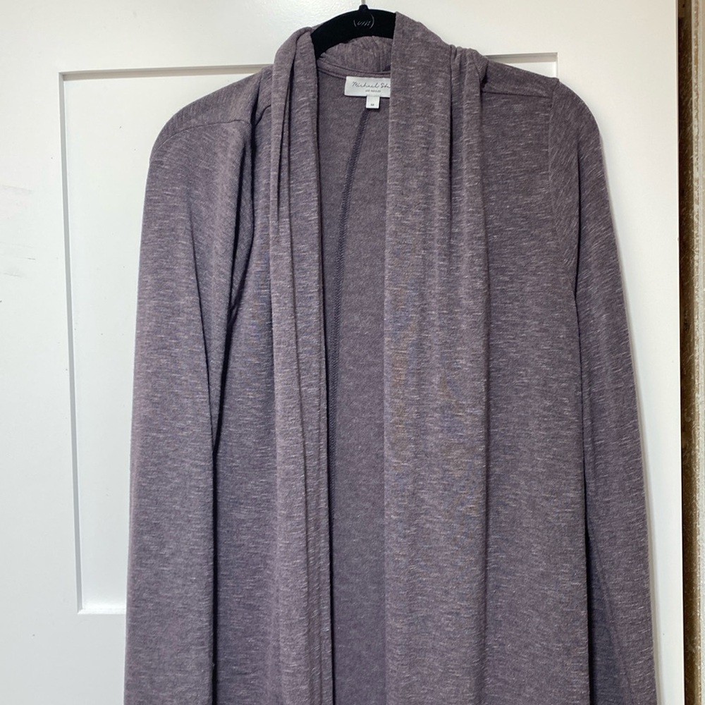 Michael Stars Long Purple Cardigan Sweater. Size Medium